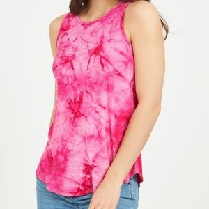 Suzy shier pink tye dye tank top- Size petite Small womens
